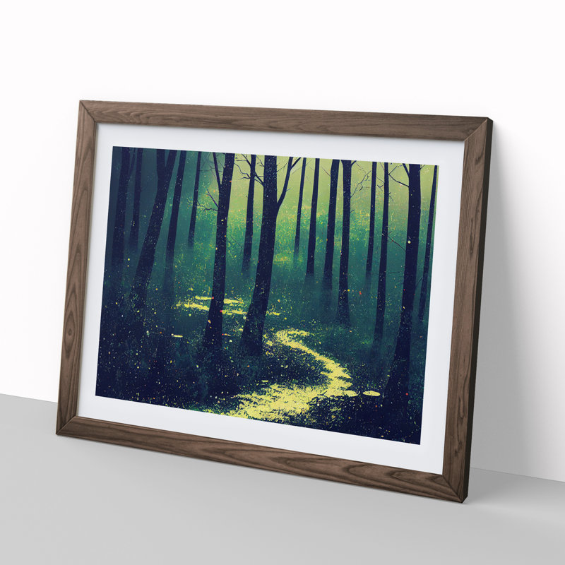 A Painted Forest - Single Picture Frame Print, 34cm H x 46cm W x 2cm D, Walnut Framed