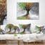 Coussin décoratif arbre de peinture avec quatre saisons-30057142-30057146