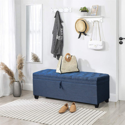 Banc de rangement de 55,3 pouces avec coffre et coffre