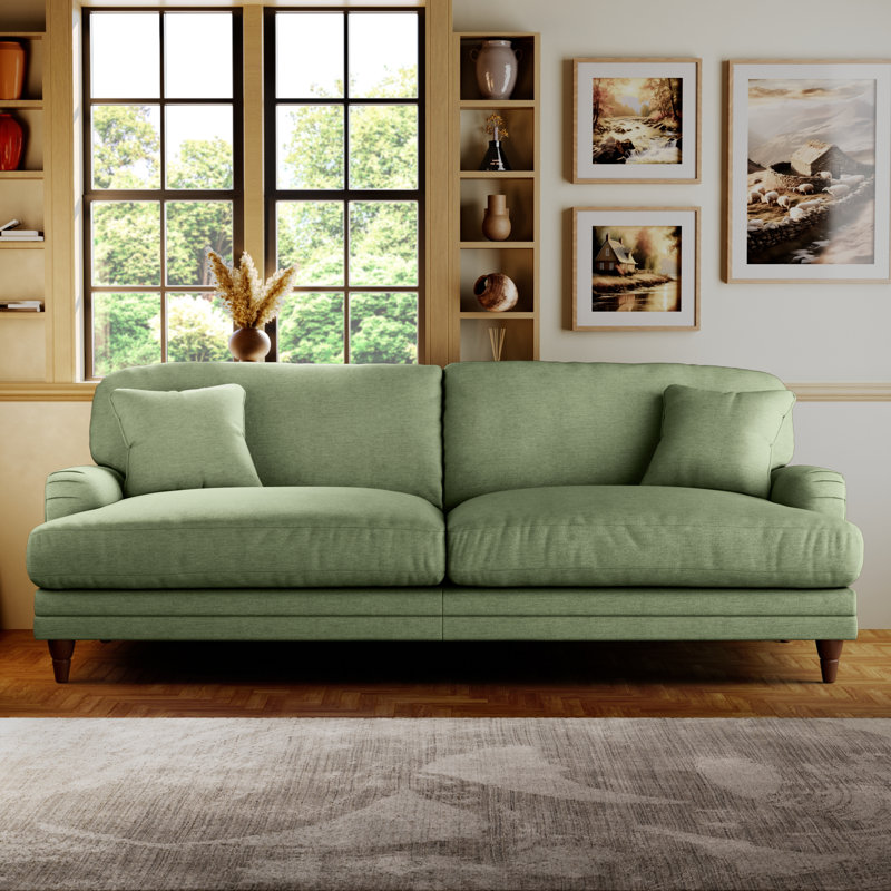 Adaku 4 Seater Sofa  , Burnished Beech, Tropical Green