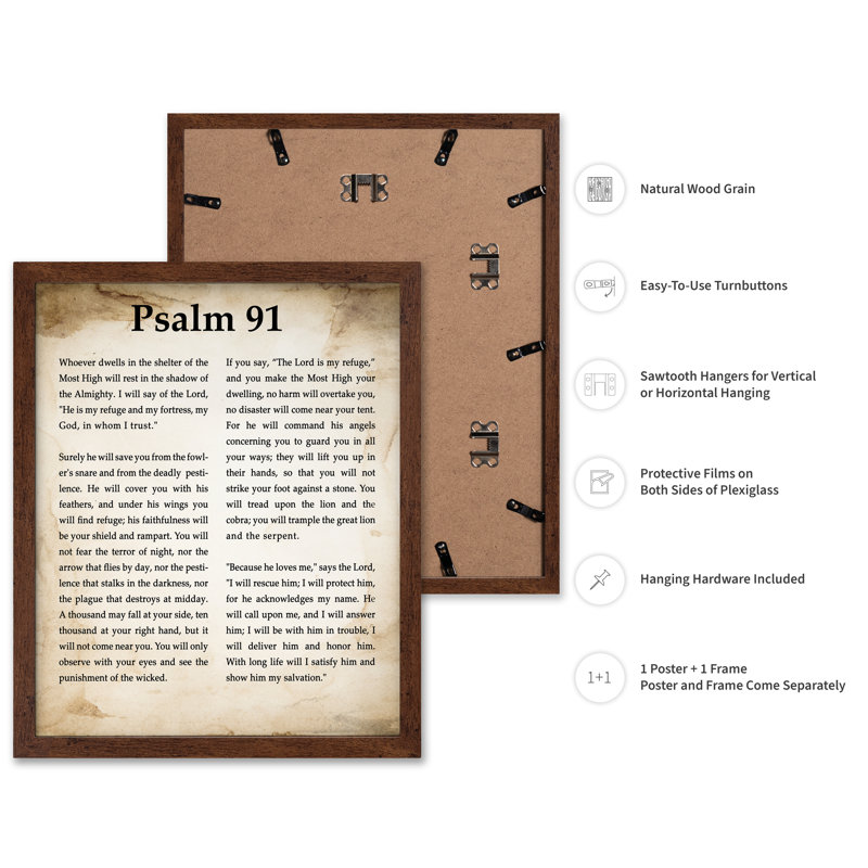 Psaumes 91, Affiche, H 08 po x l 10 po, Encadrement brun