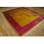 Antique Wool Coral / Salmon Pink Yellow Gold Orange Hand Knotted Pile Rug