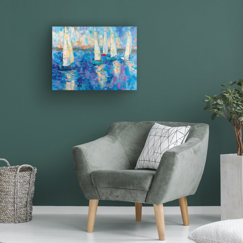 «Back from the race» par Jeanette Vertentes - reproduction d'art sur toile tendue, H 14 po x l 19 po x P 1 po