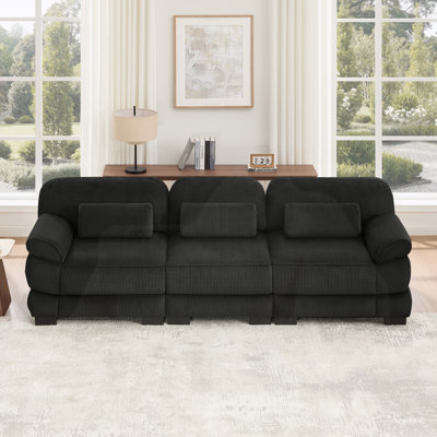 Oversize 3-Seater Sofa, Modern  Minimalist Couch, Comfy Thick Seat Cushions for Living Room Bedroom Apartment