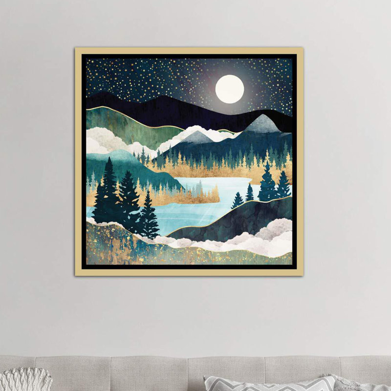 « star lake » par spacefrog designs-print, H 37 po x l 37 po x P 1,5 po, Toile encadrée d'or