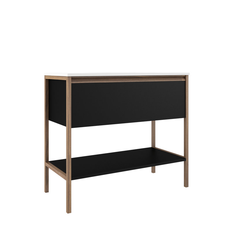 Ensemble de meuble-lavabo simple 36 po, Noir mat