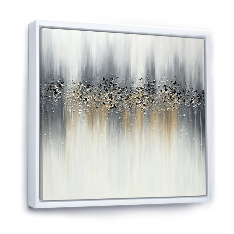 «Gentle Grey Serenity», reproduction d'art sur toile, Cadre flottant blanc, H 30 po x l 30 po x P 1 po