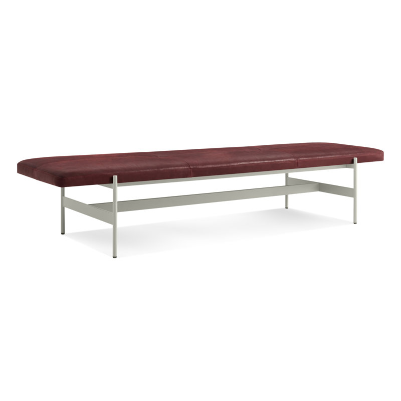 Daybench Genuine Leather Upholstered Bench, Putty, Oxblood, 14" H x 75" W x 24" D