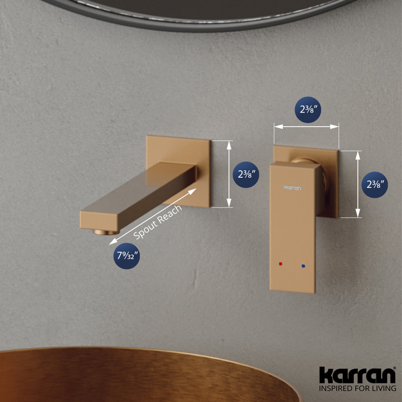 Karran Alberton KBF620 Single Handle Wall-Mount Bathroom Faucet, Brushed Copper