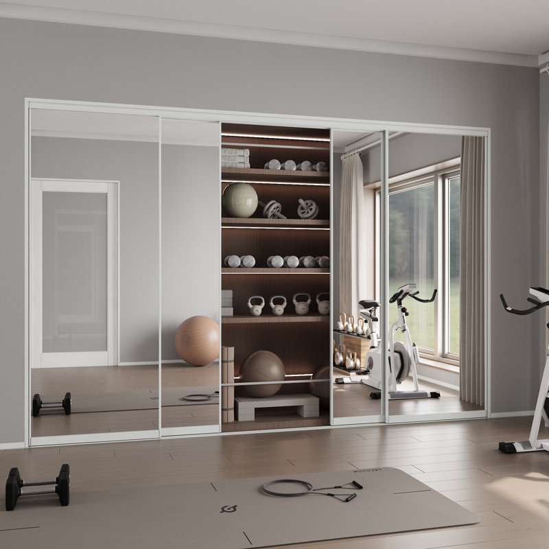Portes de garde-robe coulissantes en métal, 120 po x 80 po