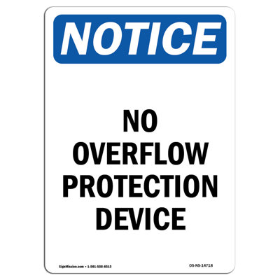 No Overflow Protection Device Sign