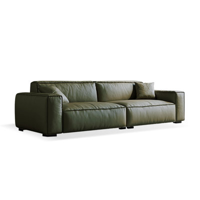 Green Genuine Leather Modular Sofa