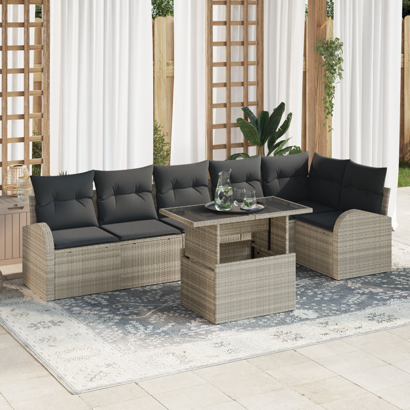 289cm Wide Patio Sofa with Cushions