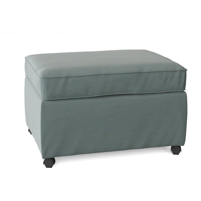 Rika Upholstered Ottoman, Canvas Spa Sunbrella® Canvas