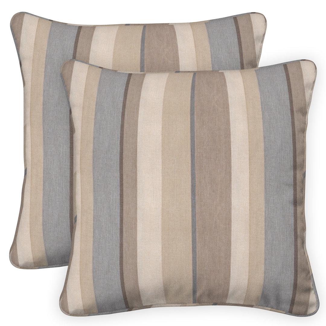 Square Toss Pillow Striped Throw Pillow (Set of 2) Honeycomb 