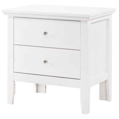 Elegant White Transitional Nightstand
