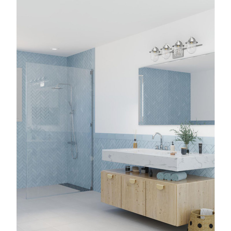 Éclairage pour meuble-lavabo à intensité variable 4 lumières Bahler, Nickel brossé