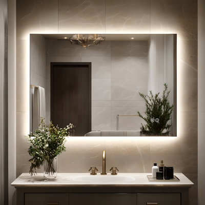 Lunara UL Certified Frameless Backlit LED Bathroom Vanity Mirror with 5mm Tempered Glass, 3-Color Temp, Dimmable, Anti-Fog