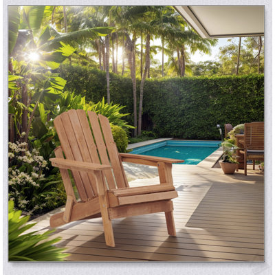 Chaise Adirondack pliante en bois surdimensionnée avec dossier et siège pré-assemblés, parfaite pour le jardin, la cour et le patio