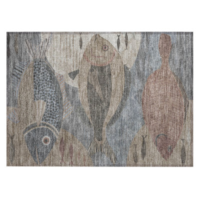 Machine Washable Indoor/Outdoor Chantille ACN2447 Coastal Rug