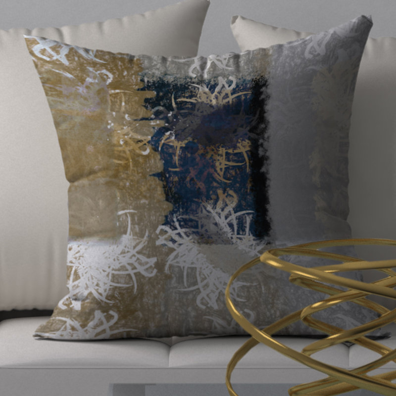Abstract Reversible Throw Pillow, 24" x 24"