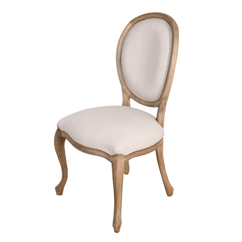 Frady 21.5'' H Linen Upholstered Side Chair, Farmhouse Casual