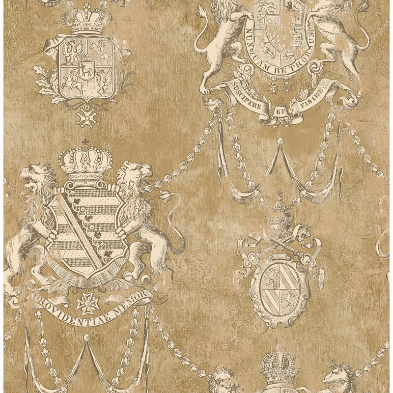  Papier peint écusson Designs Taupe Lavern, Taupe