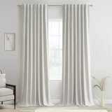 100% Blackout Thermal Insulated Linen Drapes,Back Tab Hooks Drapes (Set of 2,With Hooks)