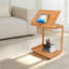 Table de bout en bois en forme de C avec table de bout réglable