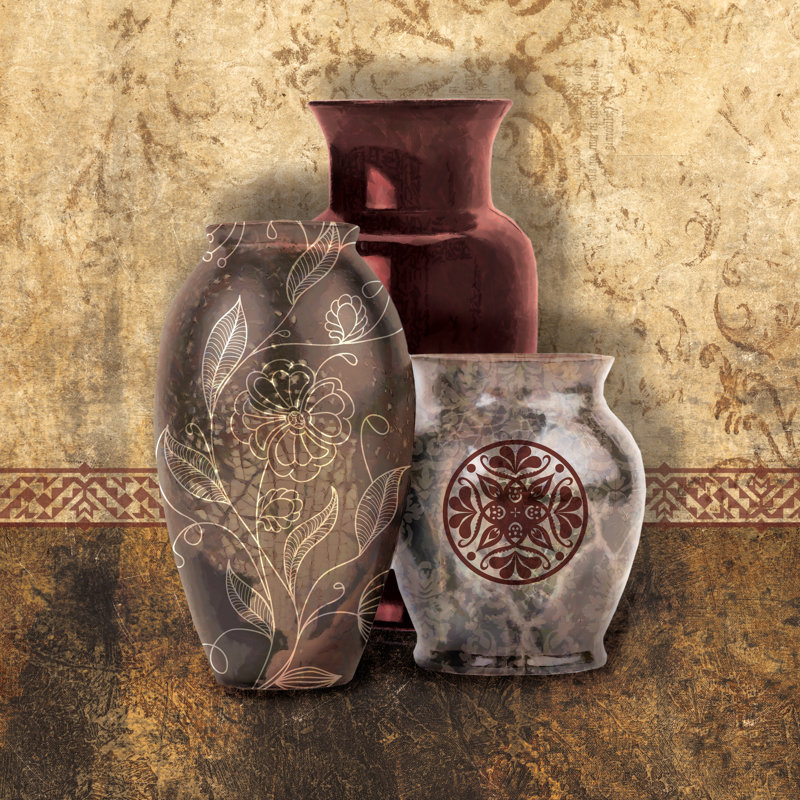 Vases à motifs floraux, H 30 po x l 30 po
