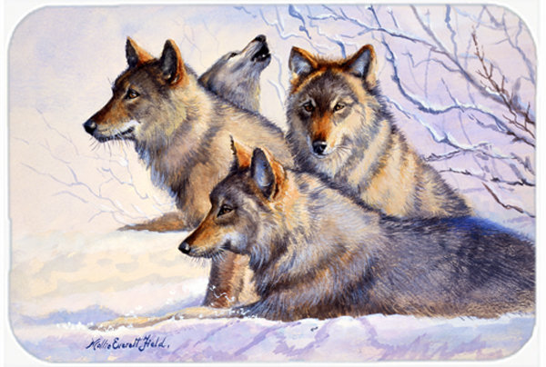 Caroline's Treasures Wolves Glass Cutting Board