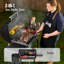Feasto 30in BBQ Charcoal Barrel Grill With Cover, Offset Smoker Grill And Side Table
