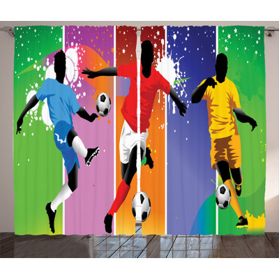 Rustikaler Vorhang, Fußball-Fußball-Moderne, Sport, Mehrfarbig
