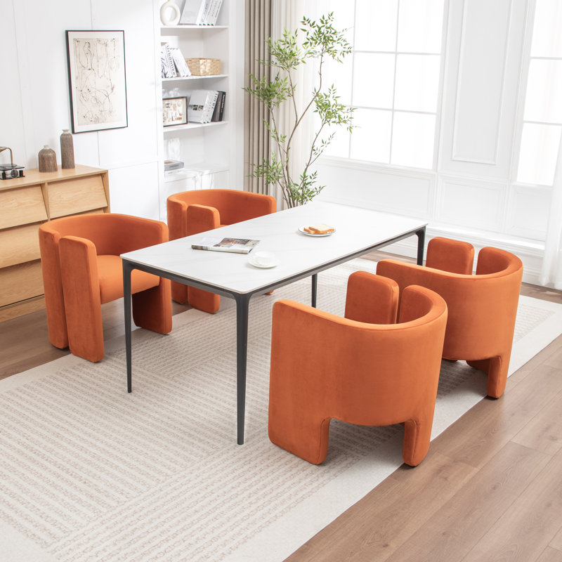 Chaises de salle à manger Modern, Orange, 4