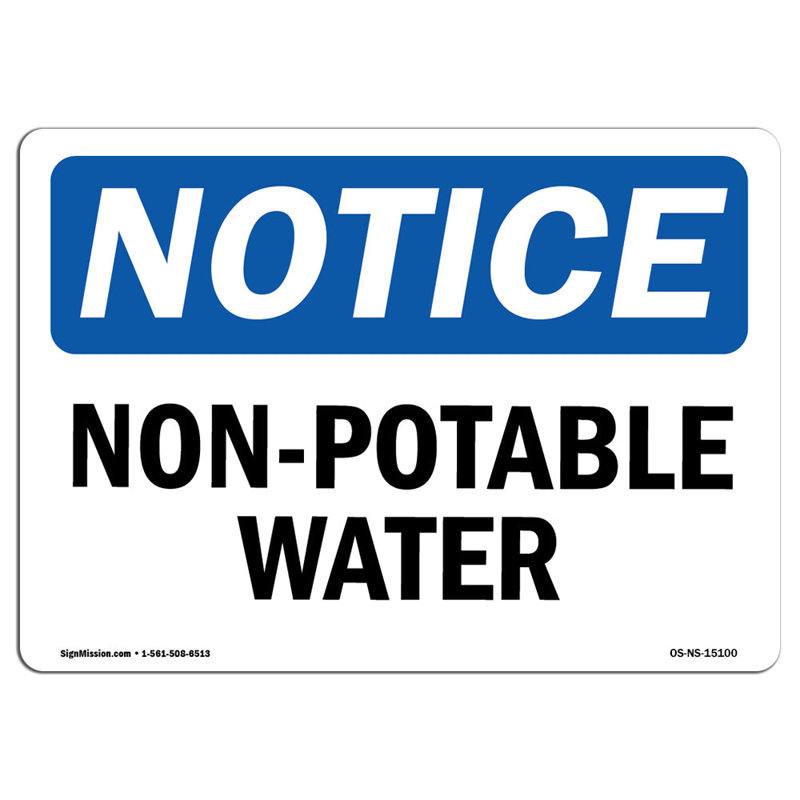 Osha avis - panneau d'eau non potable