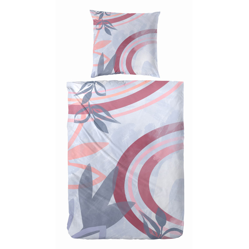 Blanken Cotton 200 TC Duvet Cover Set, Single - 1 Pillowcase (80 x 80 cm), Blue/Red