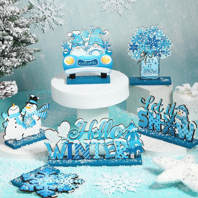 Centres de table en bois Hello Winter