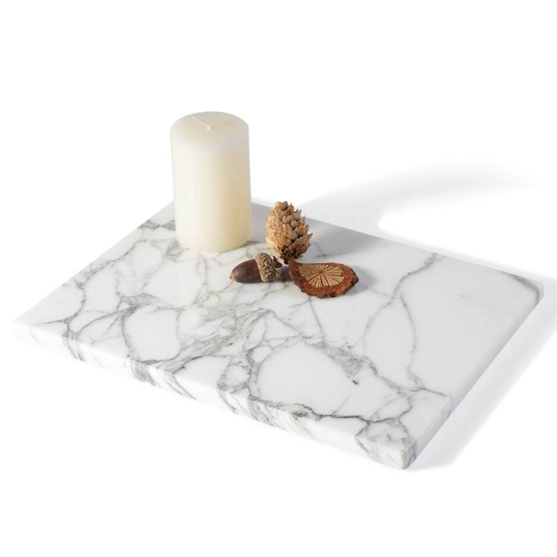 Plateau rectangulaire en marbre naturel Guein, Arabescato