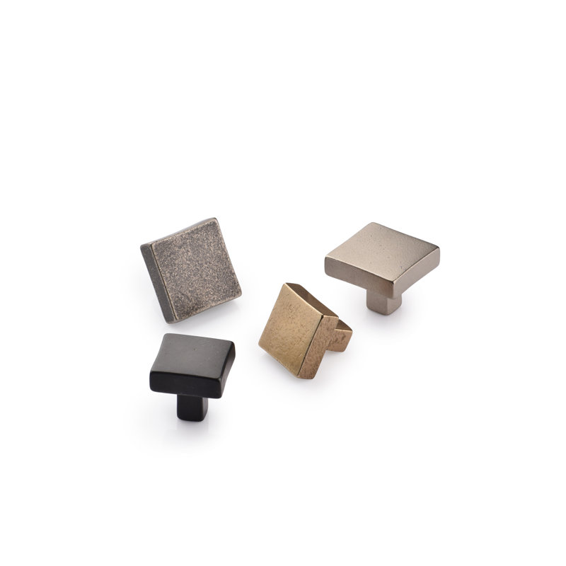 Square Puffed Knob, 1.5, Natural Bronze