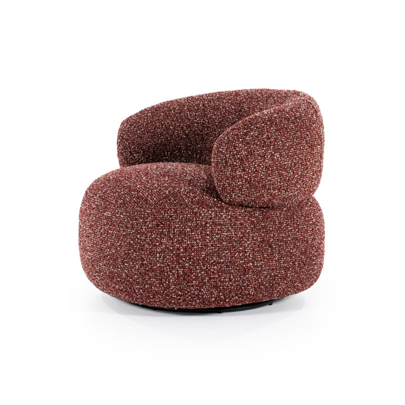 Accent Chair Swivel Barrel Chair, Red