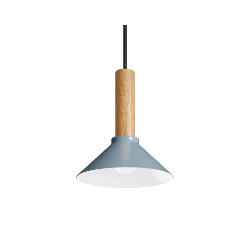 Emblem 1 - Light Pendant, 12" H x 14" W x 14" D, White Oak, Gray Blue