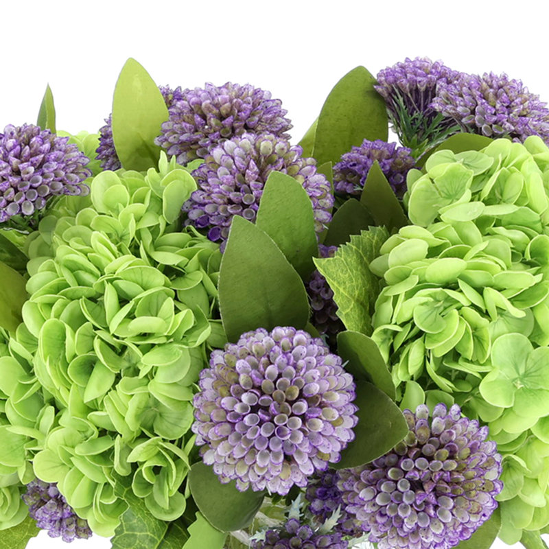 Real Touch Hydrangea and Dahlia Arrangement, Purple/Green