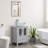 Base Finish：White Top Finish：Blue 24 " W Freestanding Standard Free Standing 1 Single Vanity Bathroom Vanity With Top-188621088-199183379