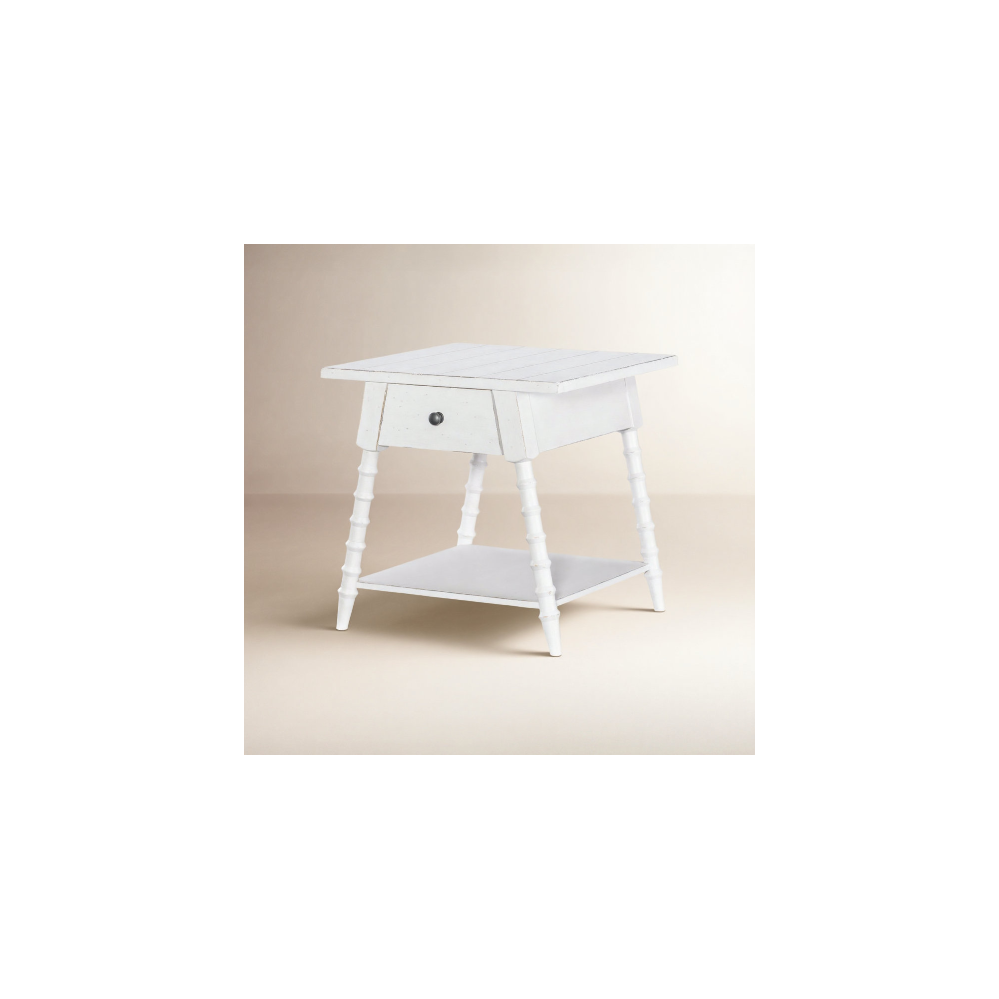 Country Living Bobbin End Table, White