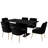 Magallanes 6-Person Extendable Table Dining Set with Velvet Dining Chair-1814485629-1814485569