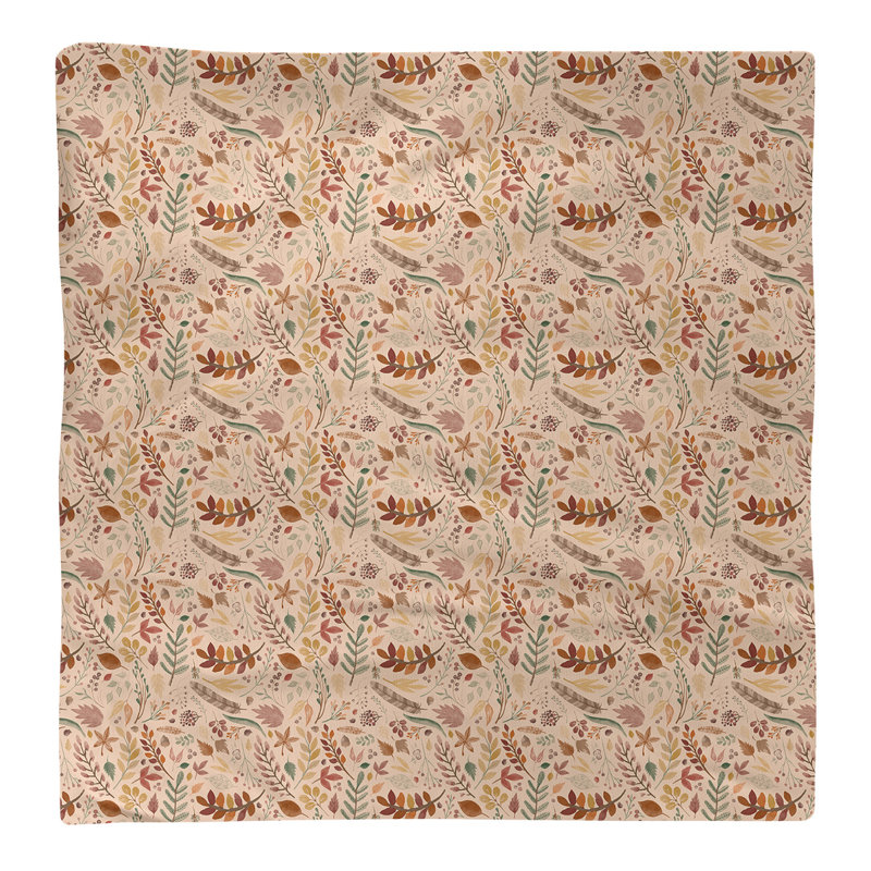 Floral Square Napkin, 22" x 22", Yellow/Brown/Green, Cotton