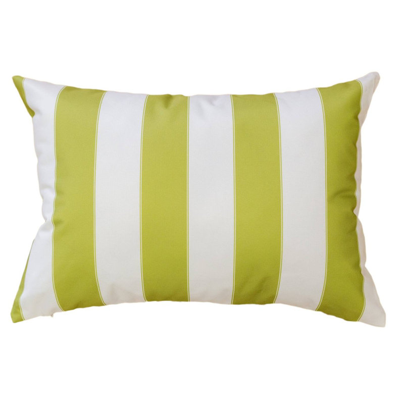 Coussin horizontal rayé 14 po x 20 po Horizon, Vert citron