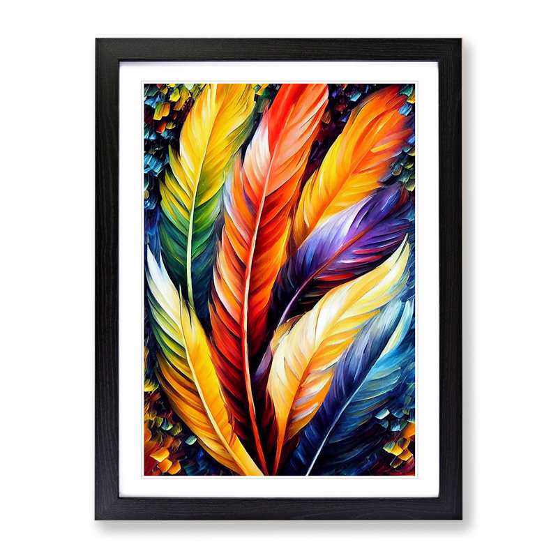 Beautiful Feathers No.2 - Single Picture Frame Print, Black Framed, 64cm H x 46cm W x 2cm D