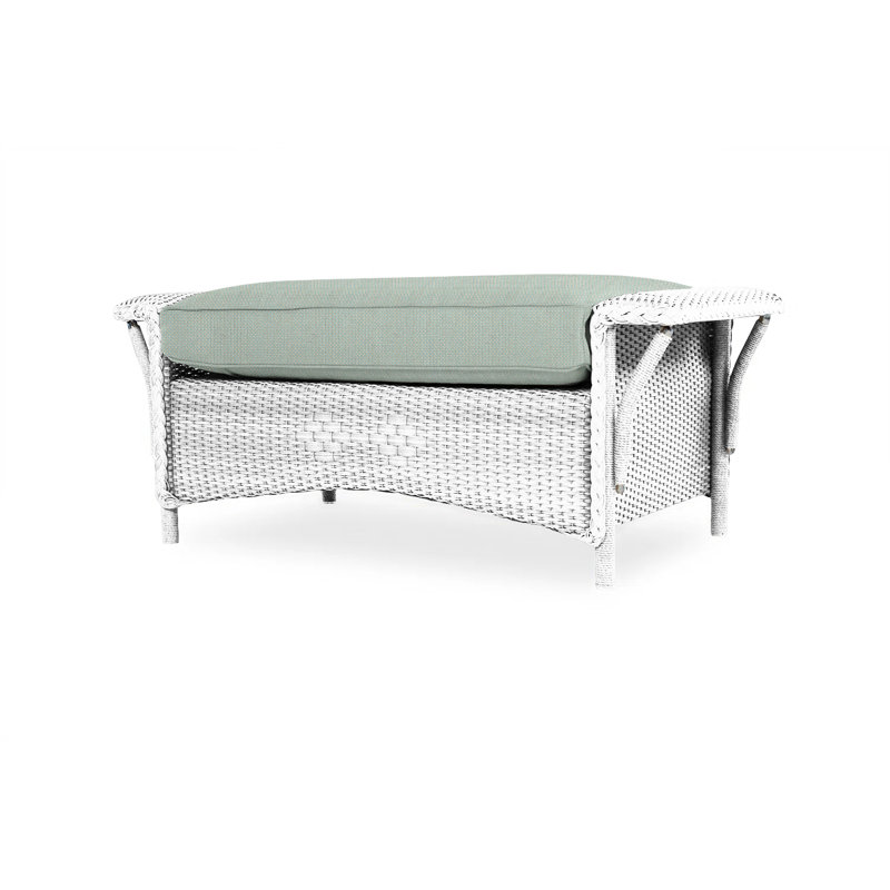 Nantucket Outdoor Ottoman, White, Beach Natural