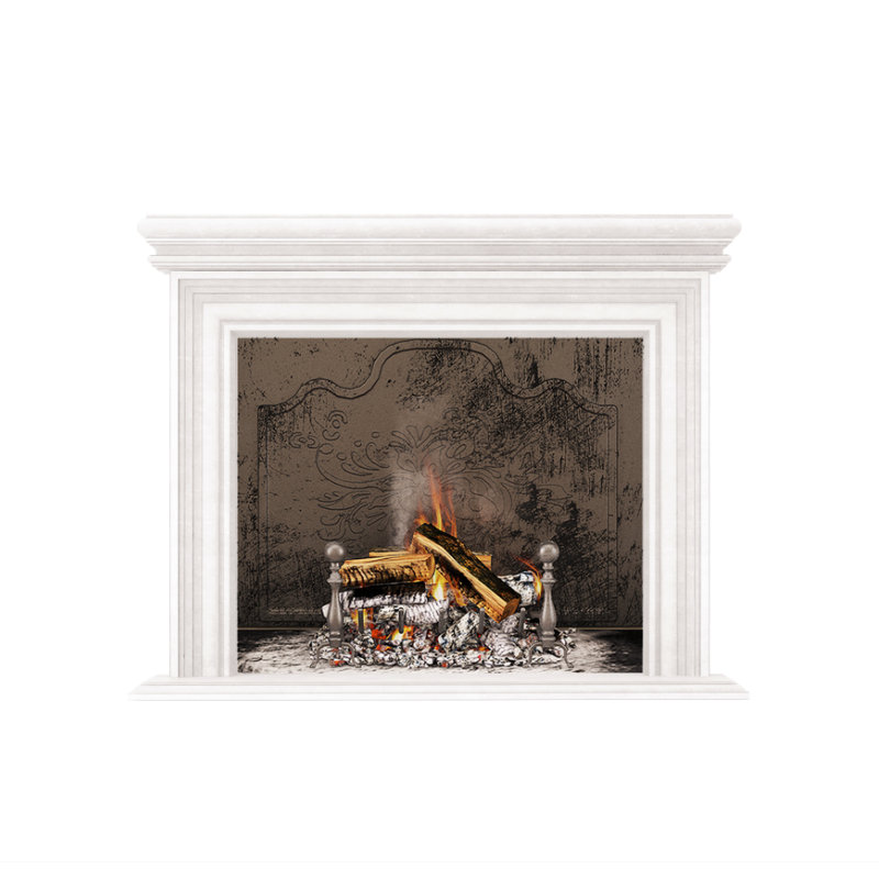 Grand Palermo Fireplace Surround, White Travertine